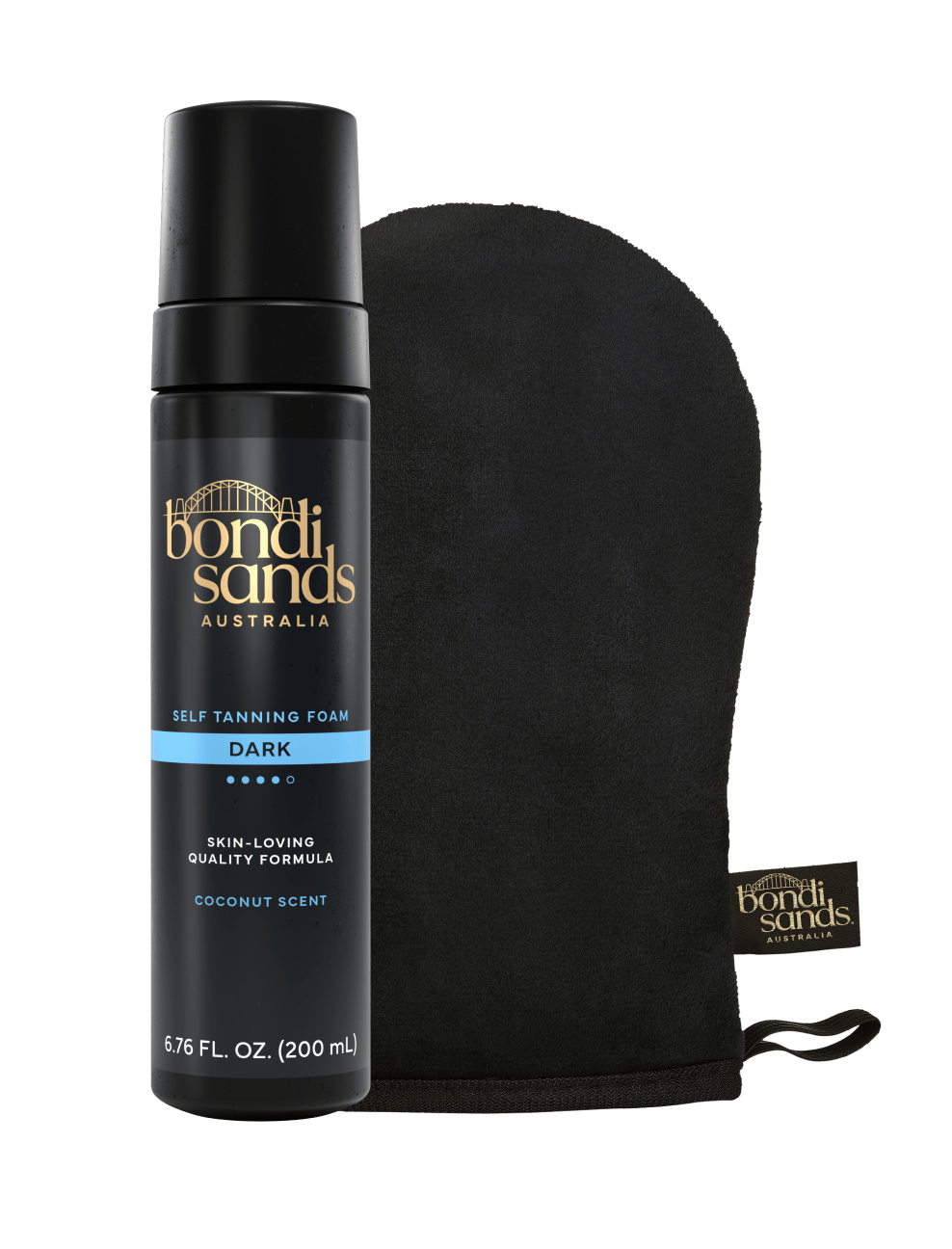 Dark Self Tanning Foam and Application Mitt Bundle